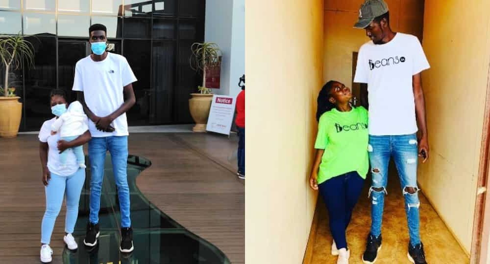 A man has attracted the attention of netizens after he posted an Instagram video showing him towering over his bae.