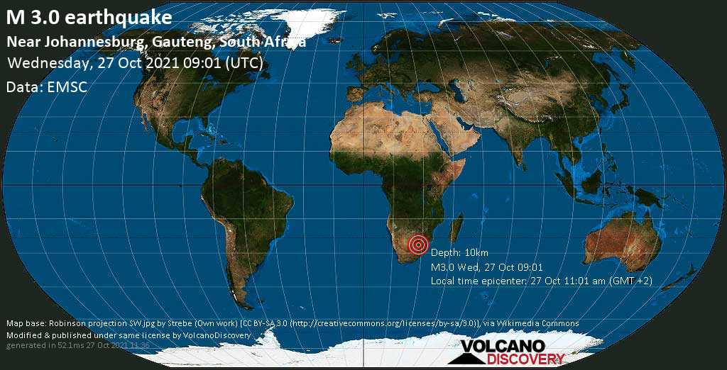 Earthquake today in South Africa